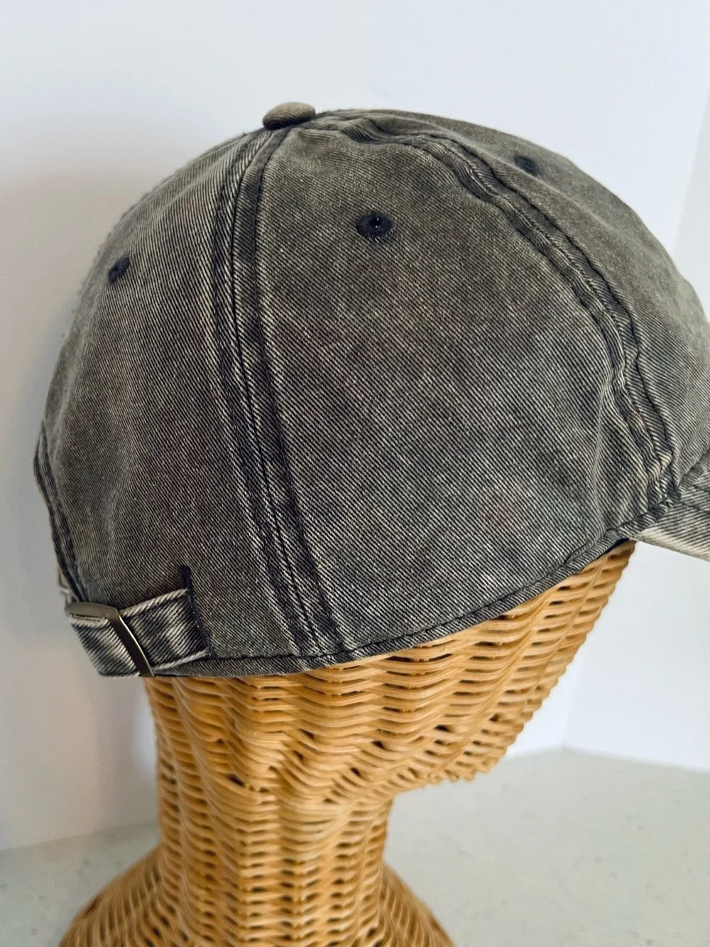 Bernese Mountain Dog Embroidered Baseball Cap Grey Denim Adjustable Hat One Size
